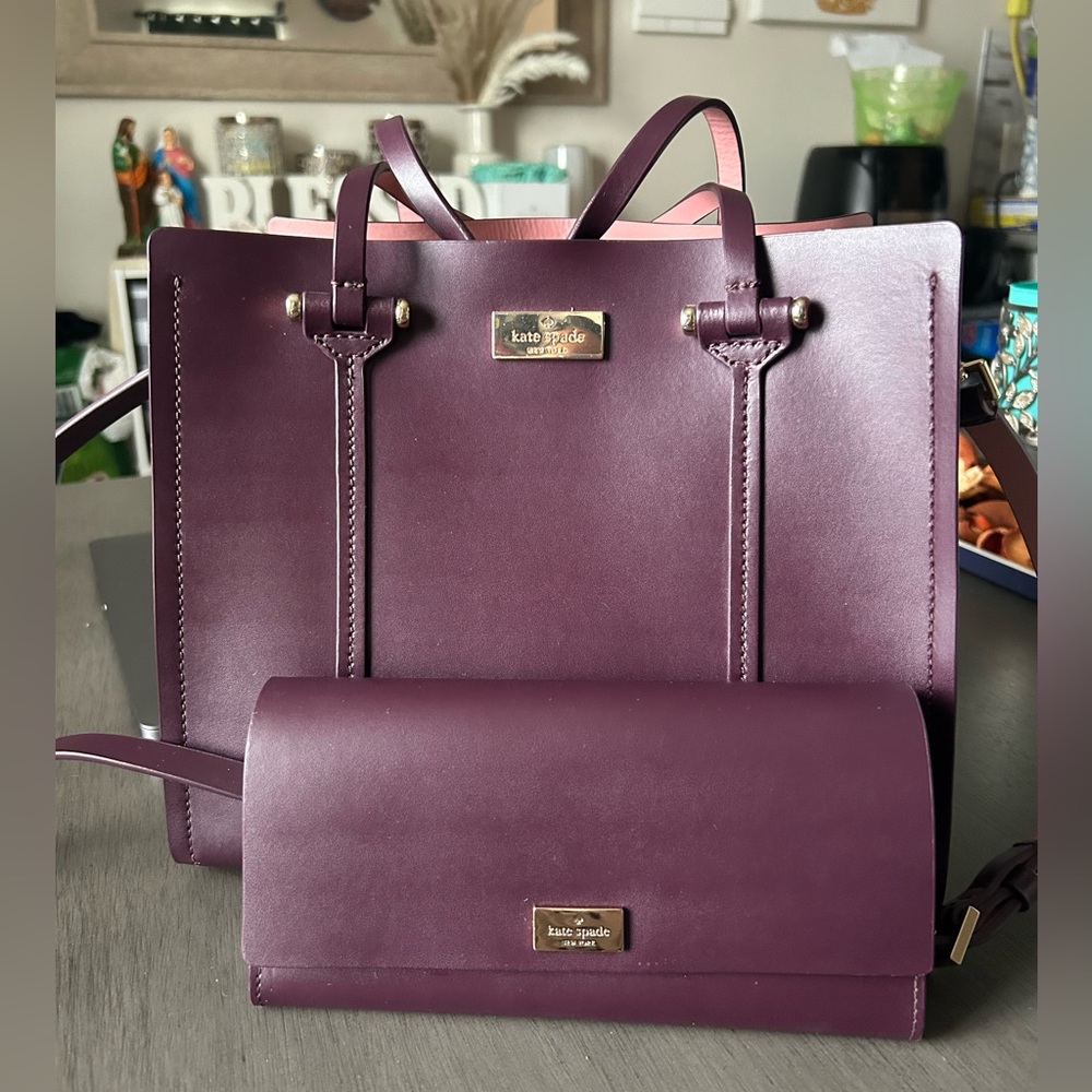 Kate Spade Purple Tote and Wallet Set 💜